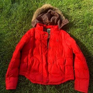 Red U.S. Polo Puff Jacket